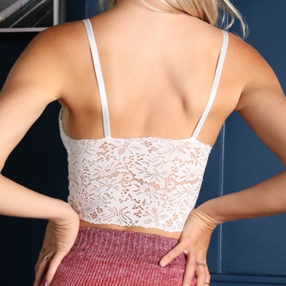 Ivory Lace Bralette with Lightly Attached Bra Pad - Picture 5 of 5